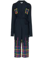 All Things Mochi Amelia Embroidered Jumpsuit - Blue