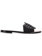 Nicholas Kirkwood Chevron Slides - Black