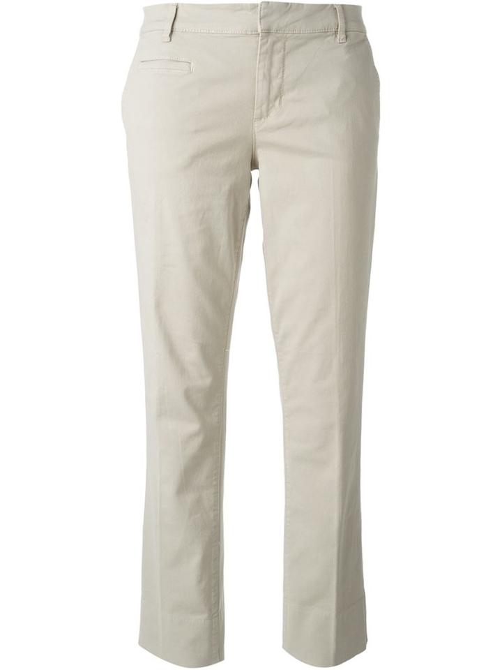 Tory Burch Cropped Trousers, Women's, Size: 28, Nude/neutrals, Cotton/spandex/elastane
