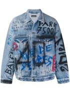 Balenciaga Graffiti Big Fit Jacket - Blue