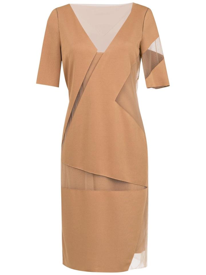Gloria Coelho Geometric Dress - Nude & Neutrals