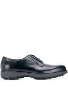 Prada Brushed Leather Derby Shoes - Blue