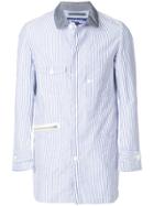 Junya Watanabe Comme Des Garçons Man Striped Shirt Jacket - Blue