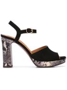 Chie Mihara Peep Toe Sandals - Black