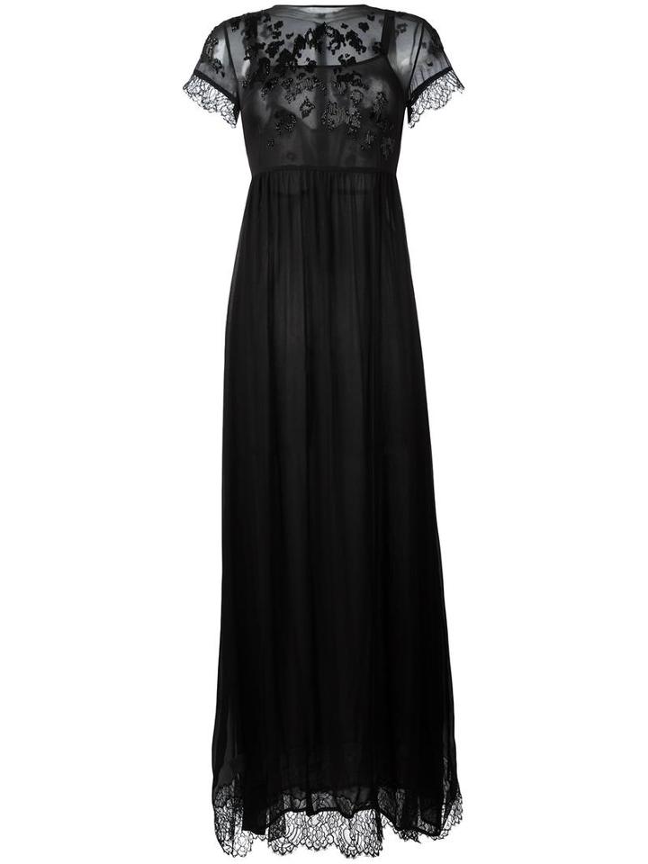 Amen Embellished Flared Dress, Women's, Size: 42, Black, Silk/viscose