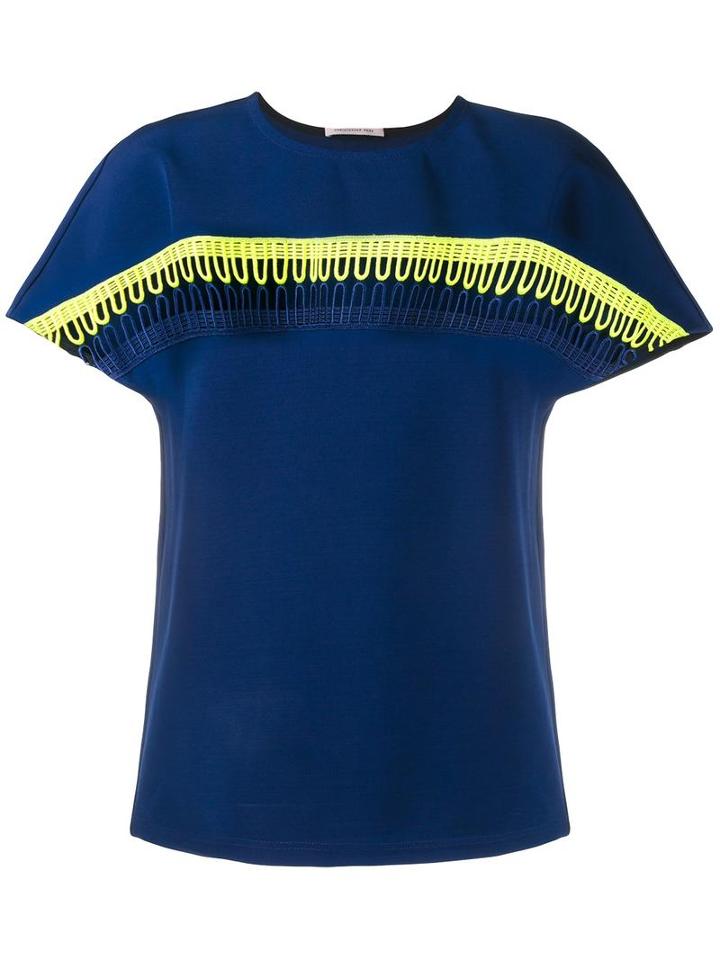 Christopher Kane Crew Neck Loop Top, Women's, Size: Xs, Blue, Polyamide/spandex/elastane/viscose