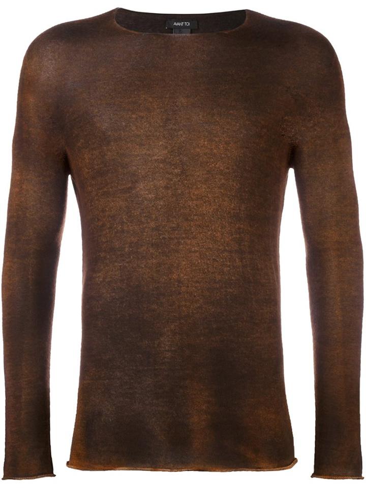Avant Toi Classic Jumper, Men's, Size: Large, Yellow/orange, Silk/cashmere