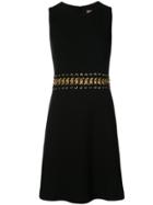Michael Kors Metallic Lace-up Flared Dress - Black