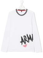 Armani Junior Teen Graffiti Logo T-shirt - White
