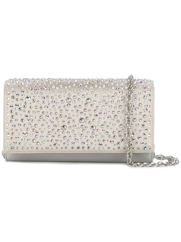 Rodo Crystal Embellished Clutch - Metallic