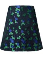 G.v.g.v. Floral Jacquard A-line Skirt, Women's, Size: 34, Black, Polyester/triacetate