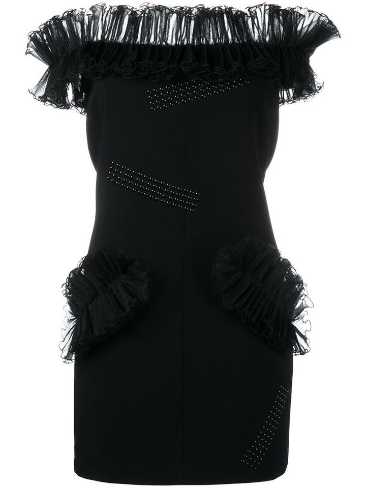 Christopher Kane 'hotfix' Fitted Dress, Women's, Size: 38, Black, Silk/polyester/spandex/elastane/aluminium