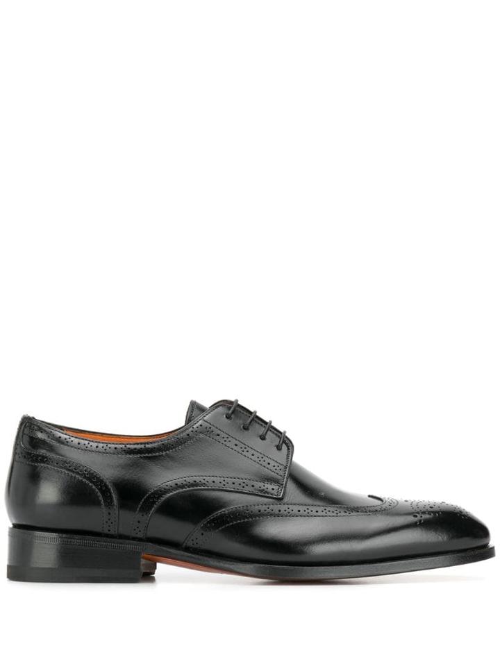 Santoni Oxford Carter Lace Up Shoes - Black