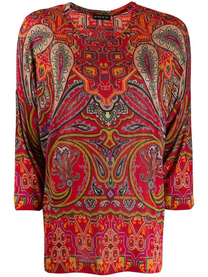 Etro Paisley Print Top - Red