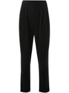 Megan Park Crepe Pleated Trousers, Women's, Size: 8, Black, Polyester/spandex/elastane/rayon