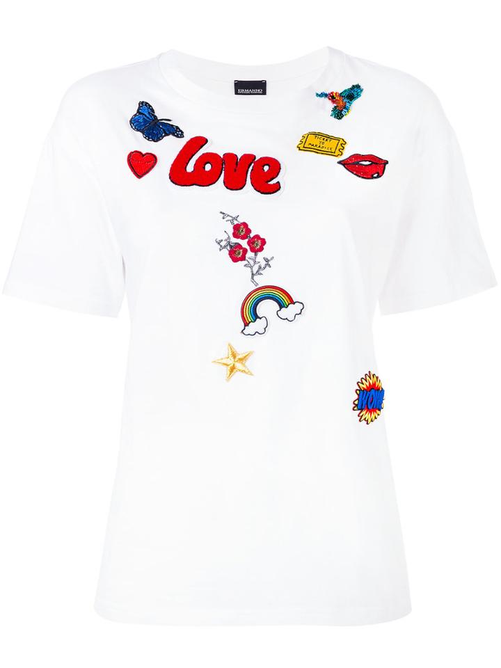 Ermanno Ermanno - Multi-patches T-shirt - Women - Cotton - 42, White, Cotton