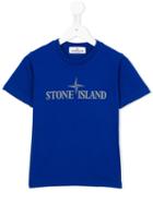 Stone Island Junior - Logo Print T-shirt - Kids - Cotton - 8 Yrs, Blue