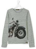 Finger In The Nose Motorbike Print Sweatshirt - Grey