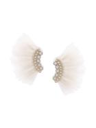 Mignonne Gavigan Feather Embellished Earrings - White