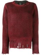 Avant Toi Ripped Sweater - Red