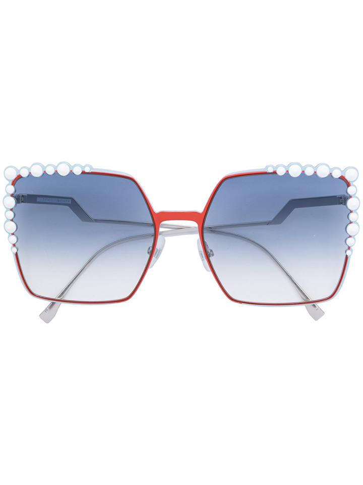 Fendi Eyewear Embellished Sunglasses - Metallic