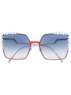 Fendi Eyewear Embellished Sunglasses - Metallic