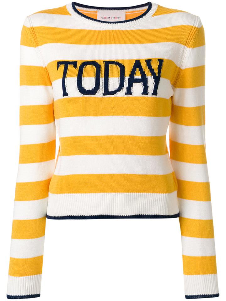 Alberta Ferretti Striped Today Sweater - White