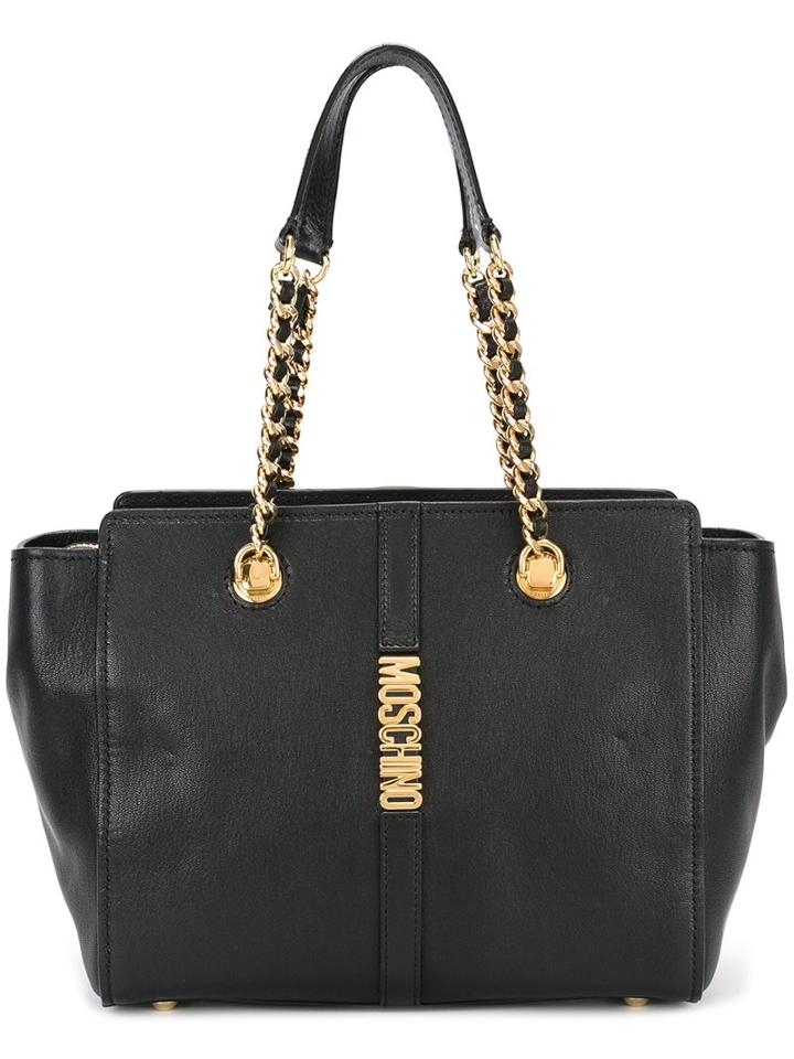 Moschino Double Chain Strap Shoulder Bag, Women's, Black