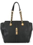 Moschino Double Chain Strap Shoulder Bag, Women's, Black