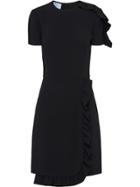 Prada Ruched Detail Mini Dress - Black
