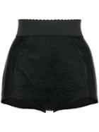 Dolce & Gabbana Lace-panelled Satin Shorts - Black