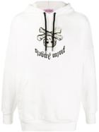 Palm Angels Skull Motif Hoodie - White