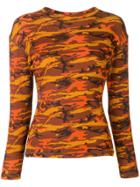 Jean Paul Gaultier Vintage 1989 Camouflage Printed Top - Orange