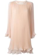 Chloé Pleated Georgette Dress - Nude & Neutrals