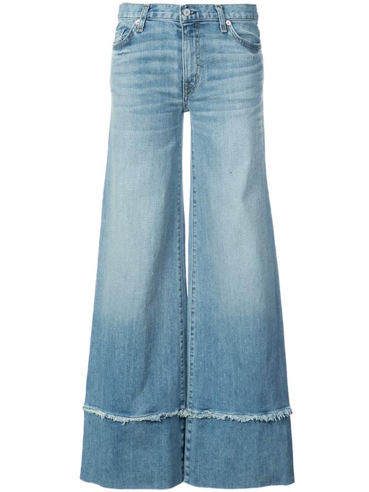 Nili Lotan Frayed Hem Flared Jeans - Blue
