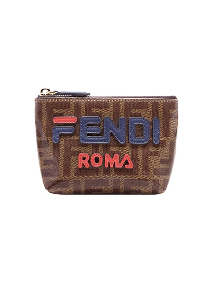 Fendi Small Logo Pyramid Wallet - Brown