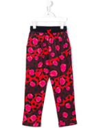 Kenzo Kids Printed Trousers, Girl's, Size: 12 Yrs, Pink/purple