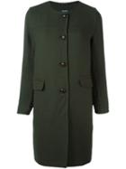 's Max Mara Single Breasted Coat, Women's, Size: 42, Green, Silk/polyamide/virgin Wool