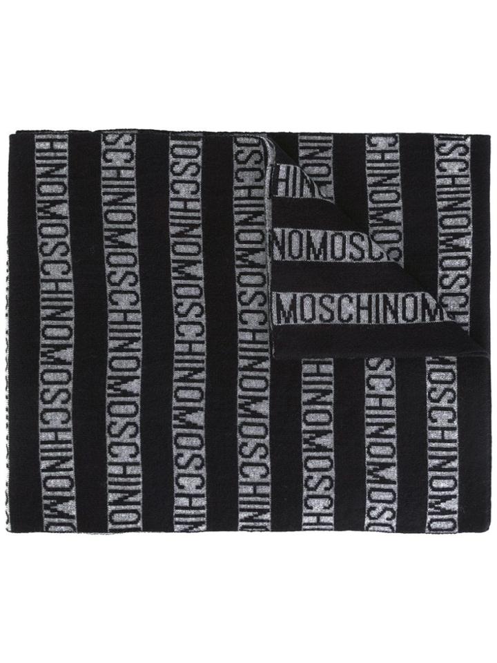 Moschino Striped Scarf - Black