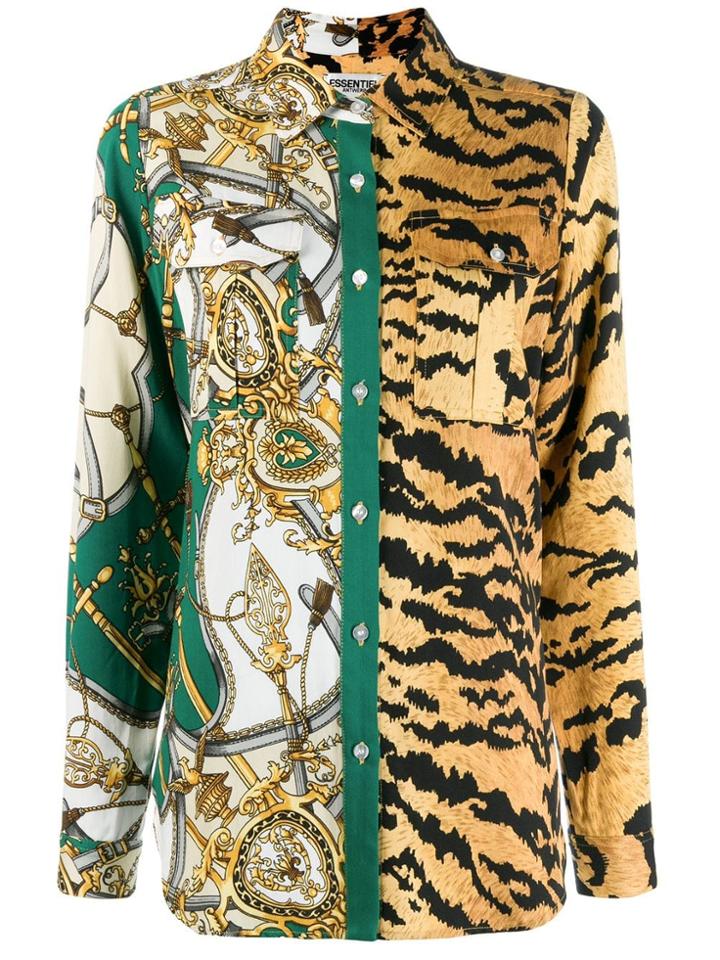 Essentiel Antwerp Contrast Print Shirt - Green