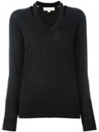Michael Michael Kors V-neck Sweater, Women's, Size: Medium, Black, Merino