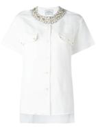 Forte Couture Studded Collar Shirt, Women's, Size: Xs, White, Cotton