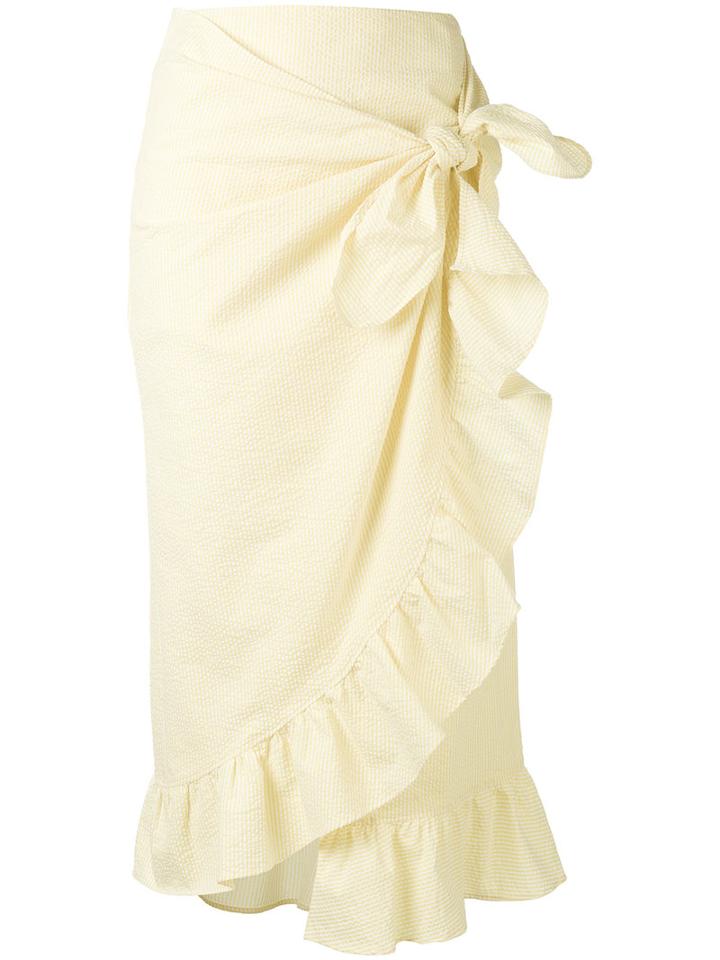 Vivetta - Gathered Skirt - Women - Cotton - 42, Yellow/orange, Cotton