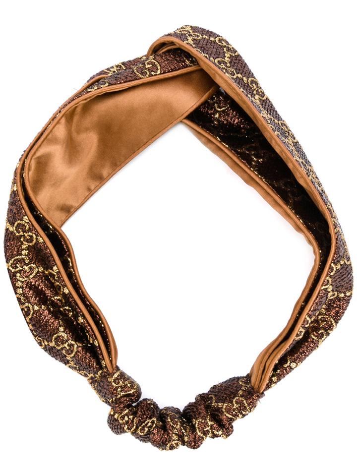 Gucci Gg Supreme Metallic Headband