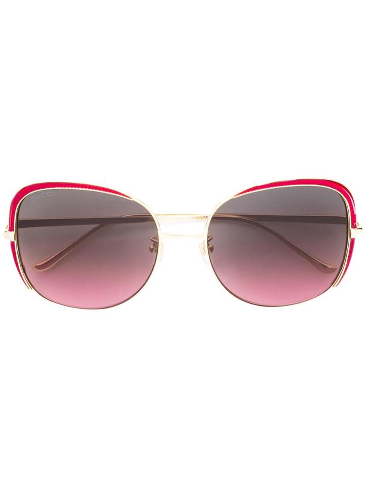 Gucci Eyewear Oversized Metal Sunglasses - Metallic
