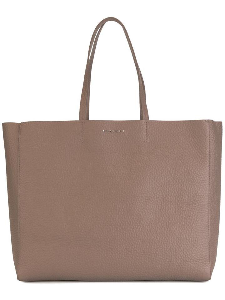 Orciani Logo Plaque Tote, Women's, Brown