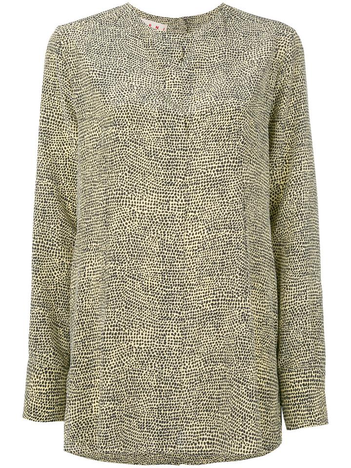 Marni - Patterned Blouse - Women - Silk - 42, Nude/neutrals, Silk