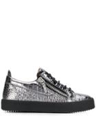 Giuseppe Zanotti Gail Snakeskin-effect Sneakers - Silver