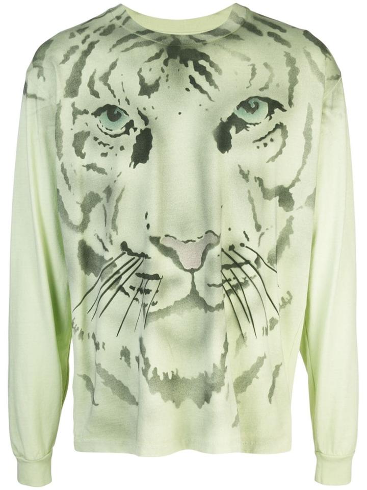 Just Don Tiger Print Sweater - Green
