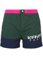 Kenzo - Colour Block Swim Shorts - Men - Nylon/polyester - S, Pink/purple, Nylon/polyester